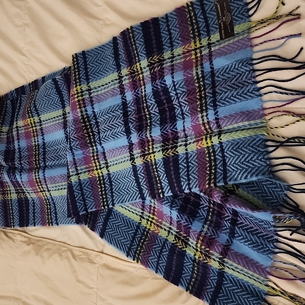 D&Y Blue and Yellow Chevron Scarf